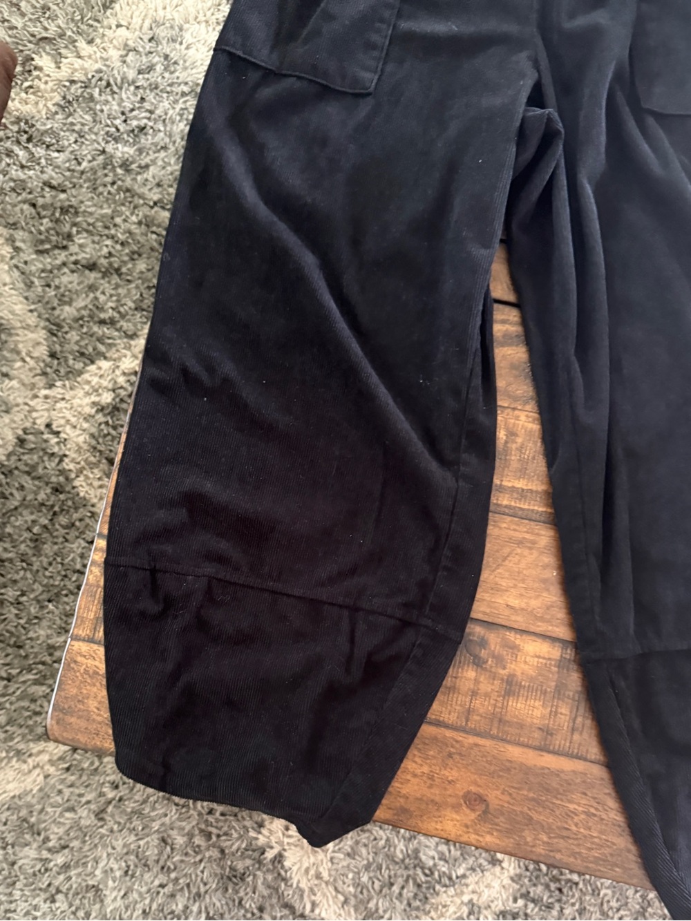 Freeoak Wide Leg Barrel Black Women’s Corduroy Pants - Picture 2 of 7
